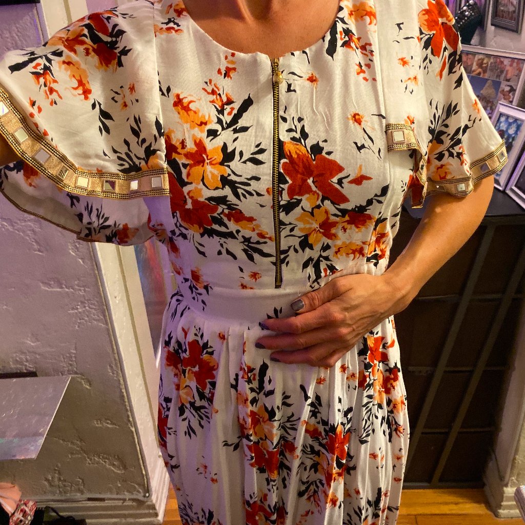 Flamenco/Salsa Summer Dress. Mirror Details. S